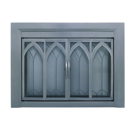 Fireplace Glass Doors Collin Large Gunmetal CI-3502GM